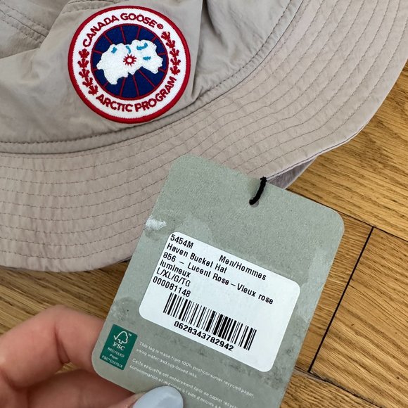 NWT Canada Goose Haven Bucket Hat Reflective Tape Lucent Rose Sz L-XL - Picture 5 of 8